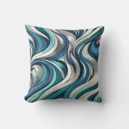 Almofada Padrão de onda inspirado no oceano