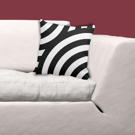 Almofada Padrão de onda preto e branco