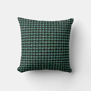 Almofada Padrão de Onda Verde Teal
