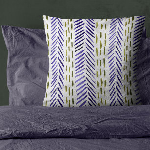 Almofada Padrão de osso de herança de boho em roxo e verde