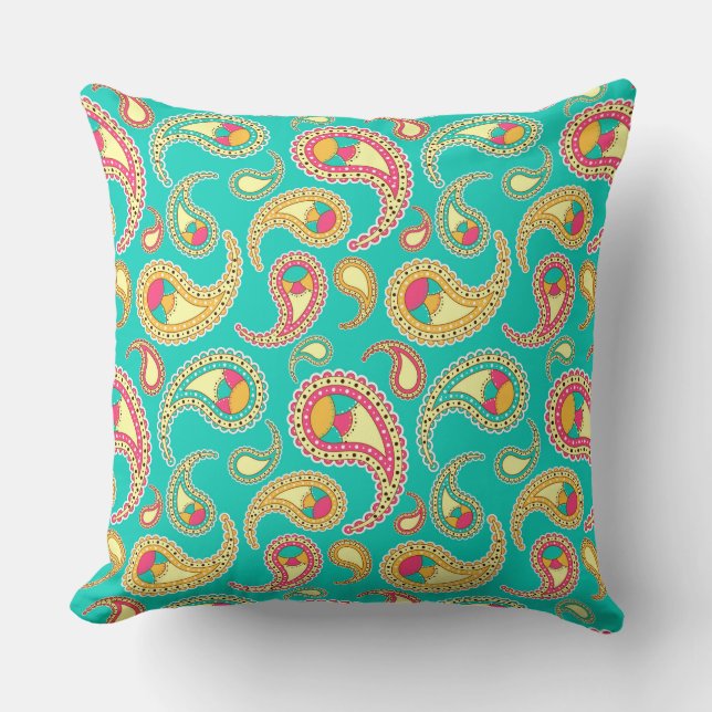 Almofada Padrão de paisley colorido bonito (Frente)