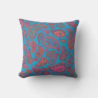 Almofada Padrão de Paisley Desenhado à Mão Brilhante