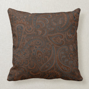 Almofada Padrão de Paisley Floral do Ornamentado Vermelho C