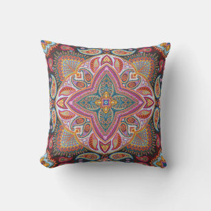 Almofada Padrão de Paisley Roxo Clássico Elegante e Sofisti