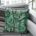 Almofada Padrão de Paisley Verde e Cinza<br><div class="desc">Este design pode ser personalizado escolhendo a opção Editar Design. Você também pode transferir para outros itens. Entre em contato comigo em colorflowcreations@gmail.com ou use a opção de bate-papo no topo da página se você quiser ter este design em outro produto ou precisar de assistência. Veja mais designs ou siga-me...</div>
