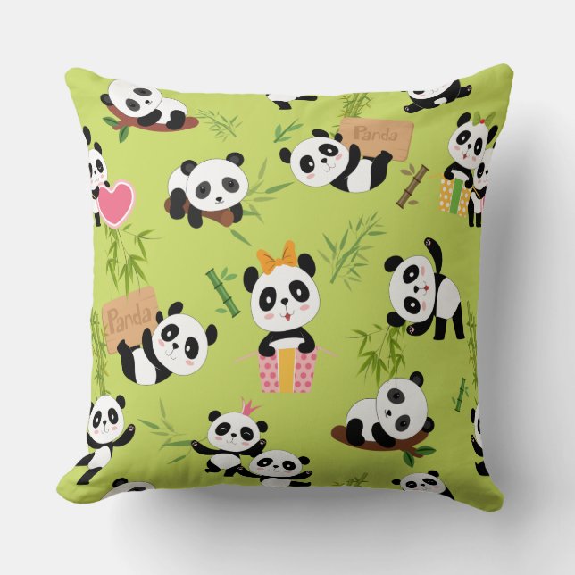 Almofada Padrão de Panda 3 (Frente)