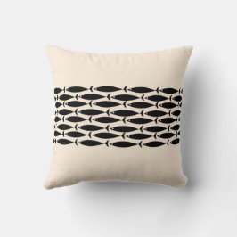 Almofada Padrão de Peixe Retrominimalista do meio século