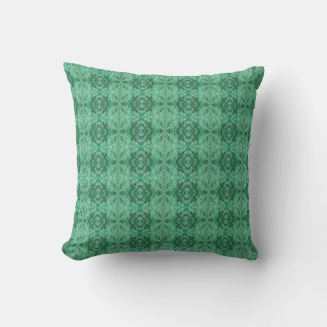 Almofada Padrão de pele de gato verde (Frente)