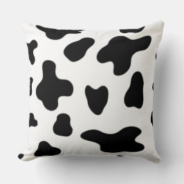 Almofada Padrão de Pele de Vaca Preto e Branco