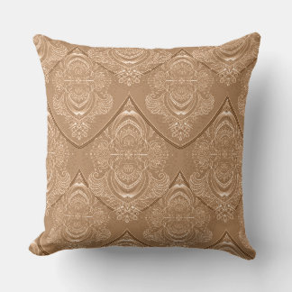Almofada Padrão de Pena Art Nouveau em Laranja Claro