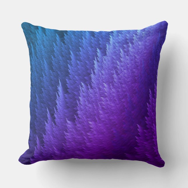 Almofada Padrão de Pena Tye Dye Azul Roxo (Frente)