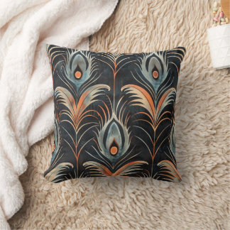 Almofada Padrão de Penas de Peacock Elegante