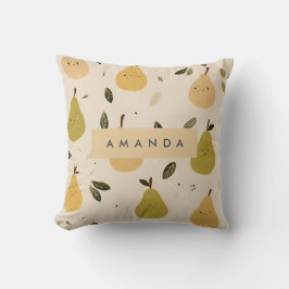 Almofada Padrão de pera branca personalizado