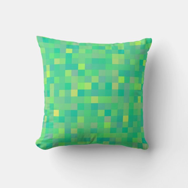Almofada Padrão de pixel verde multicoloração na moda Trend (Frente)