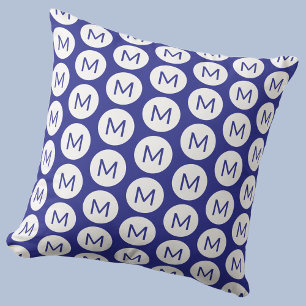Almofada Padrão de ponto inicial de monograma personalizado