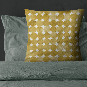 Almofada Padrão de pontos amarelo de cor d'água de tendênci