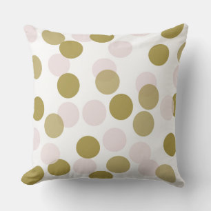 Almofada Padrão de Pontos de Confetti Blush e Dourado Perso