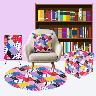 Almofada Padrão de pontos mosaicos modernos coloridos
