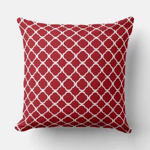Almofada Padrão de Quatrefoil do Cordeiro Vermelho-Cinto-m