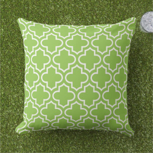 Almofada Padrão de Quatrefoil marroquino do Verde limão m