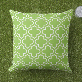 Almofada Padrão de Quatrefoil marroquino do Verde limão mod