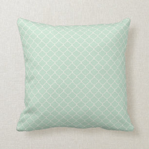 Almofada Padrão de Quatrefoil Marroquino Seafoam Verde