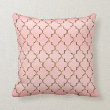 Padrão de Quatrefoil Rosa e Dourado