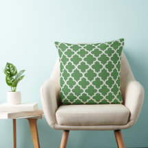 Padrão de Quatrefoil Verde e Branco moderno