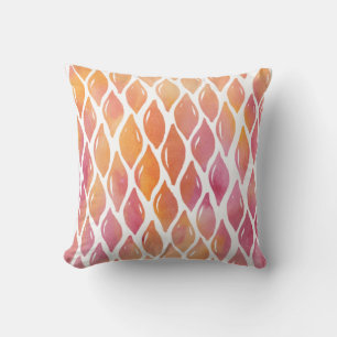 Almofada Padrão de quedas de aquarela laranja