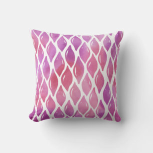 Almofada Padrão de quedas de aquarela rosa
