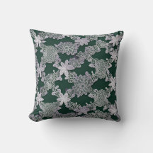 Padrão de rendas florais elegantes em verde e bran