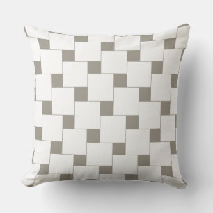 Almofada Padrão de repetição de Azulejos geométricos branco