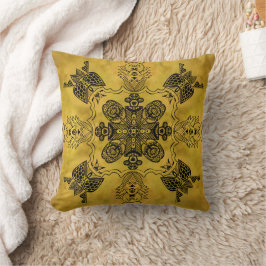 Almofada Padrão de Repetição de Desenho de Linha Tribal Gót