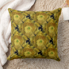 Almofada Padrão de repetição do ventilador amarelo do cacto