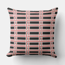 Almofada Padrão de retângulo vermelho e branco de bloqueio