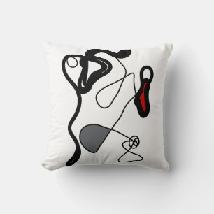 Almofada Padrão de retenção: Abstrato preto, branco, Cinza