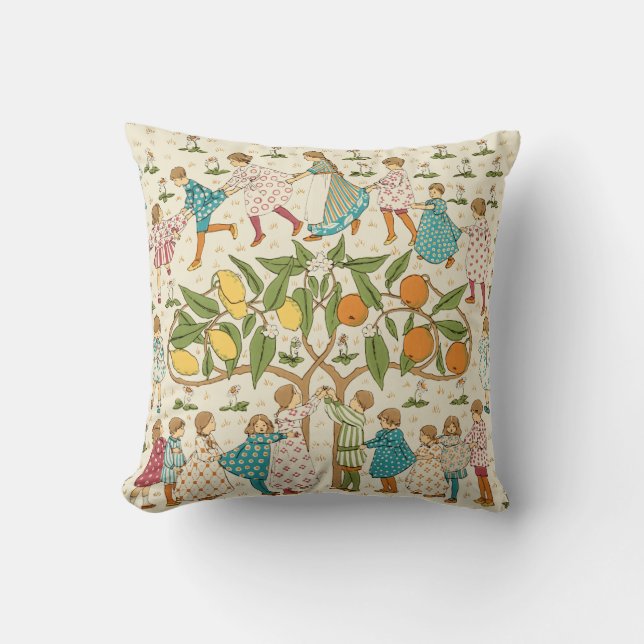 Almofada Padrão de Rhyme do Enfermeiro de Laranjas e Limões (Frente)