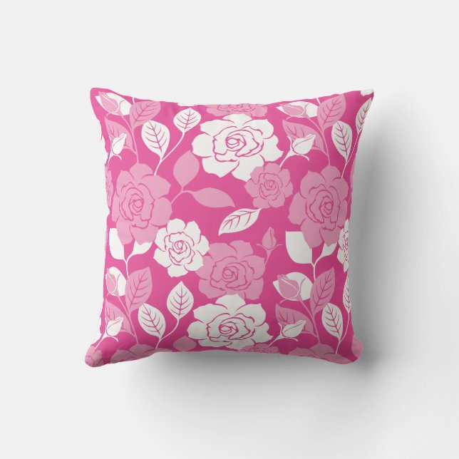 ALMOFADA PADRÃO DE ROSA (ROSA) (Verso)
