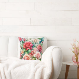 Almofada Padrão de Rosa Whimsical