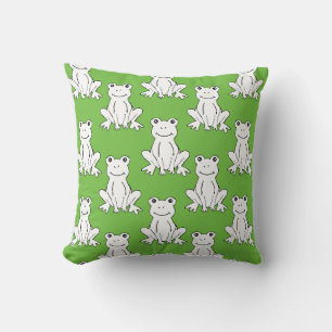 Almofada Padrão de Sapo de Cartoon de Animal Verde