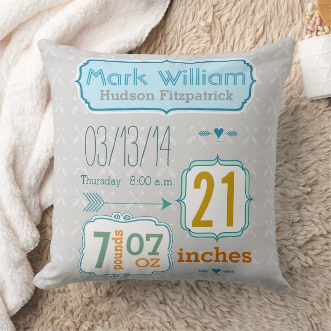 Almofada Padrão de Seta de Nursery Room Baby Stat (Cobertor)