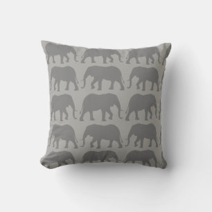 Almofada Padrão de Silhouettes de Elefante Africano