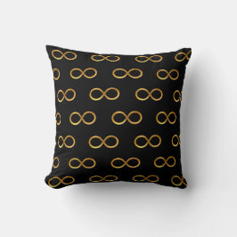 Almofada Padrão de Símbolo de Infinito Dourado
