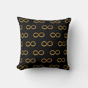 Almofada Padrão de Símbolo de Infinito Dourado