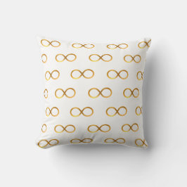 Almofada Padrão de Símbolo de Infinito Dourado