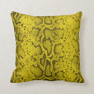 Almofada Padrão de Snakeskin Exótico  amarelo