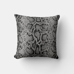 Almofada Padrão de Snakeskin Exótico cinzas de carvão