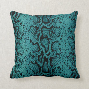 Almofada Padrão de Snakeskin Exótico  Turquesa