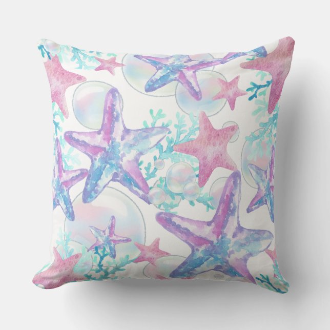 Almofada Padrão de Starfish Rosa Bonito de Travesseiro Gran (Frente)