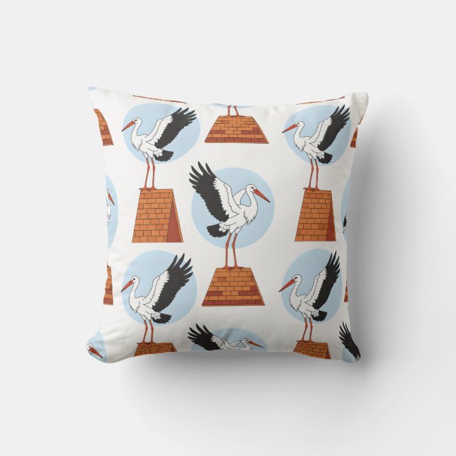 Almofada Padrão de Stork no Telhado (Frente)